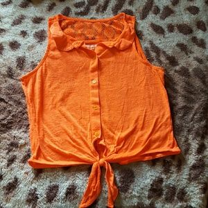 Orange Button Up Tank